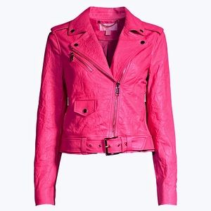 Michael Kors 100% Lamb Leather Biker Moto Jacket